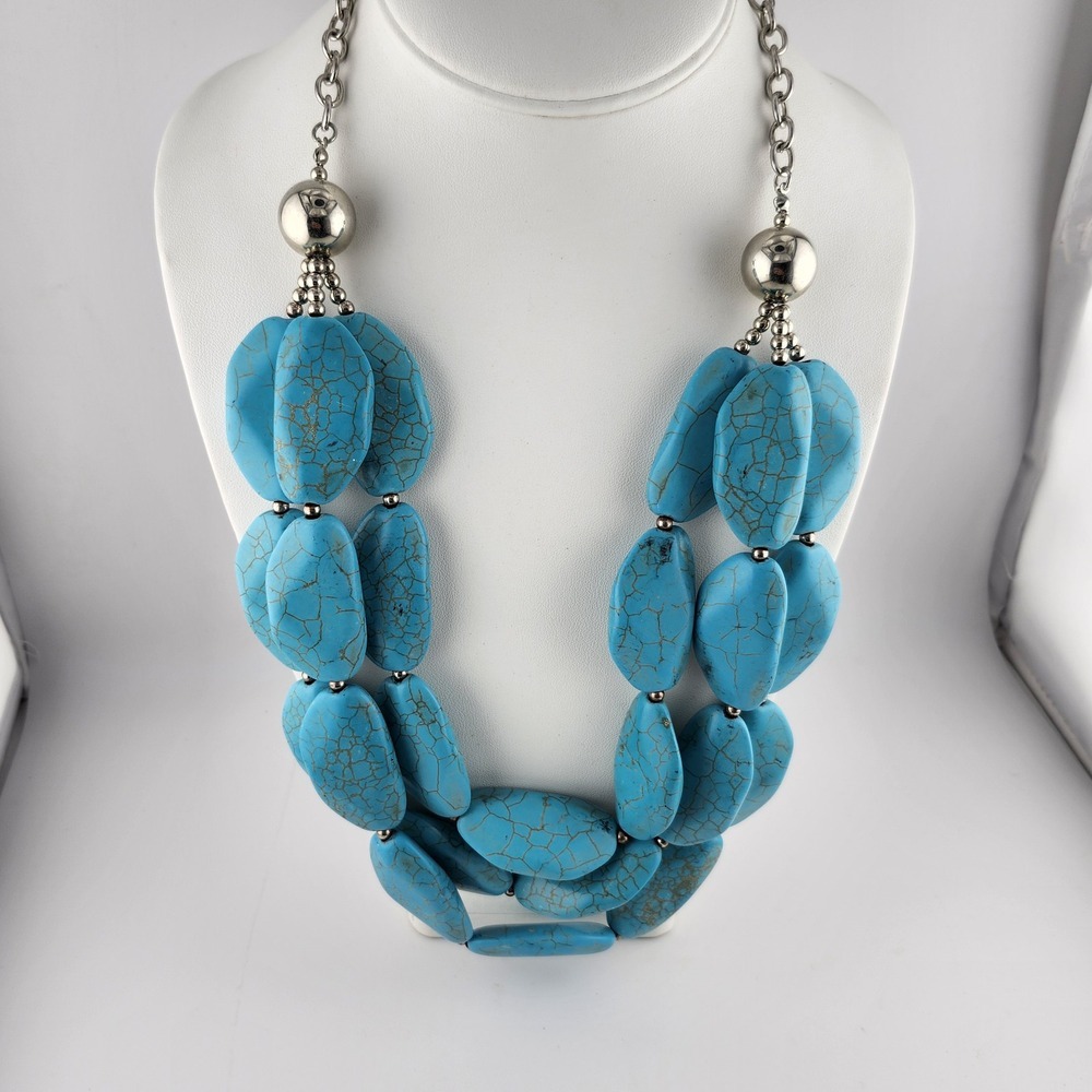 Paparazzi Zi Chunky Faux‎ Turquoise Layered Multistrand Necklace